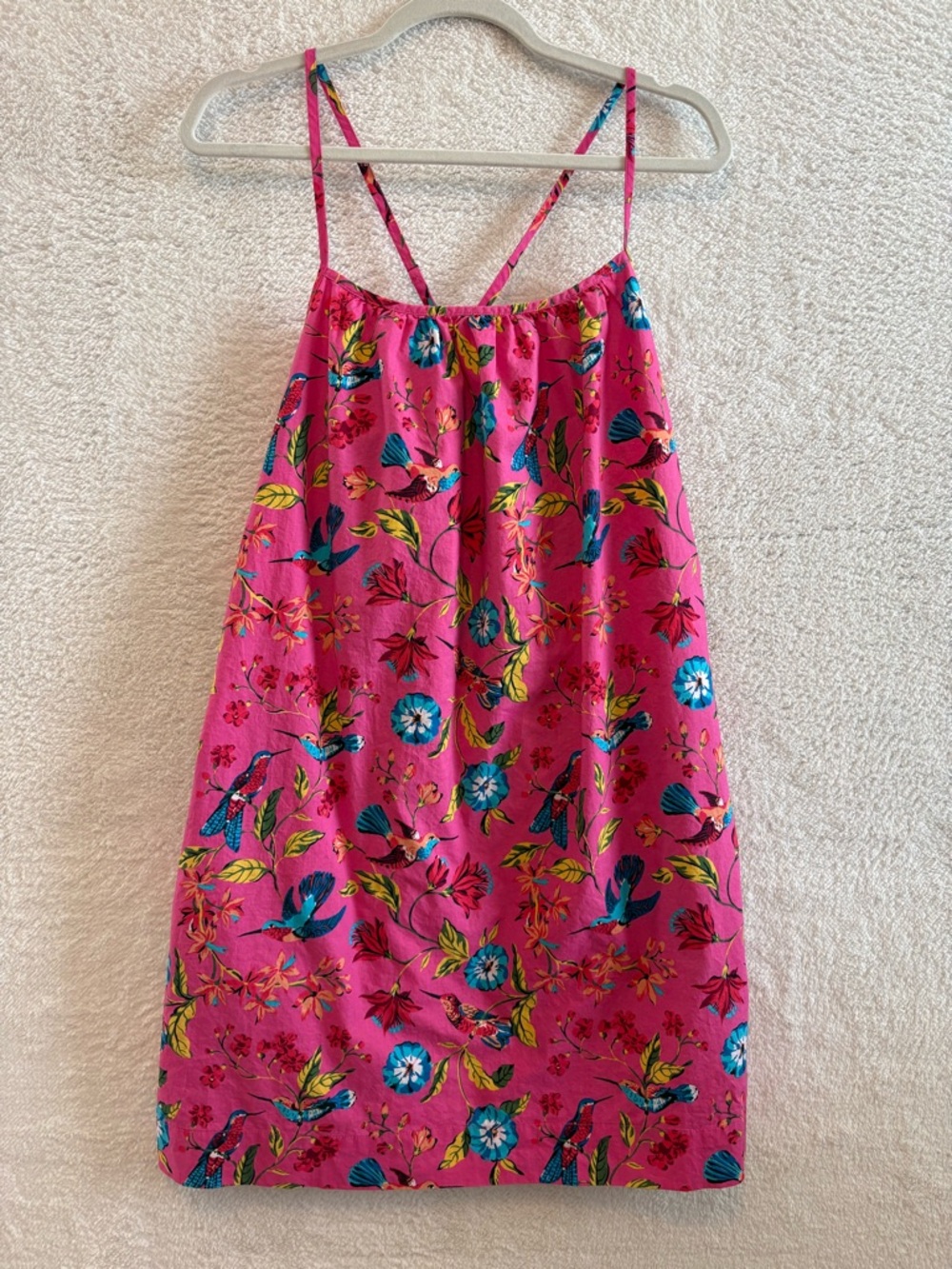 Printfresh Cami Nightgown Pink Bird and Floral Print Size Medium